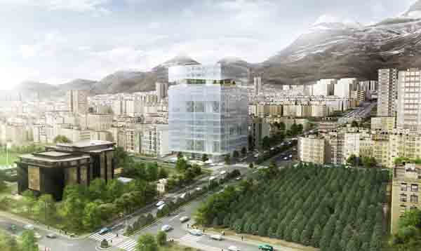 Tehran Stock Exchange Proposal Hadi Teherani Office + Design Core, architecture competition, public building, wind-catcher, iranian architecture 