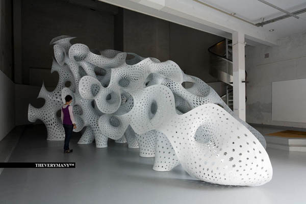 nonLin/Lin Pavilion, Marc Fornes, THEVERYMANY, Orleans, France, digital computation, form finding, surface condition, assembly
