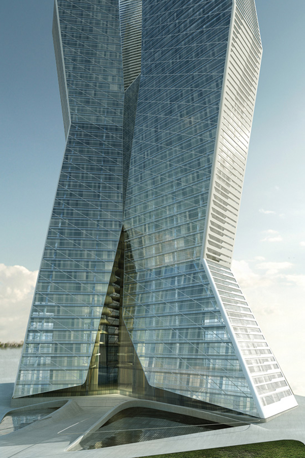 Asymptote Architecture, Millennium Tower Business Centre (WBCB), Busan, South Korea, high rise, skyscraper design, double façade, pluralism, branching structures