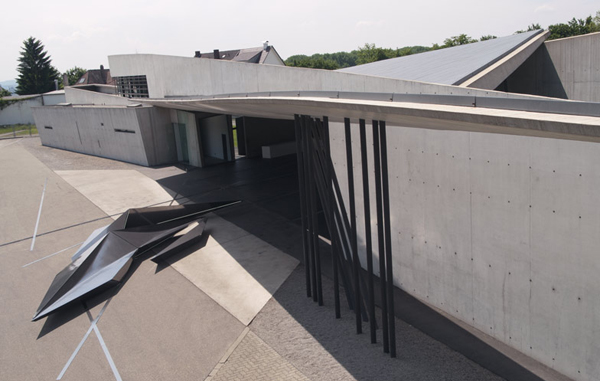 Zaha Hadid, Zaha Hadid Architects, Swarovski, Vitra Campus, Germany, polished steel, Prima, outdoor installation, faceted installation, urban furniture