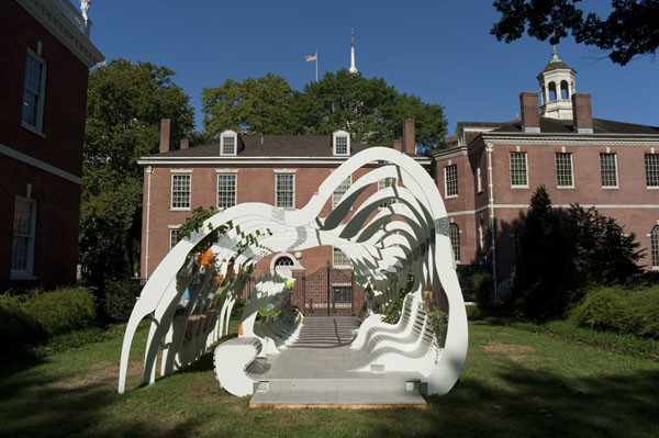 Pew Fellowship, Jenny Sabin, Greenhouse and Cabinet of Future Fossils, American Philosophical Society Museum, Heritage Philadelphia Program, The Pew Center for Arts & Heritage, greenhouse, fossil, digital fabrication, edible plants