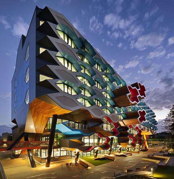Lyons, Australia, university, La Trobe Institute for Molecular Science, Australian Institute of Architects, architectural competition, cellular façade, precast concrete