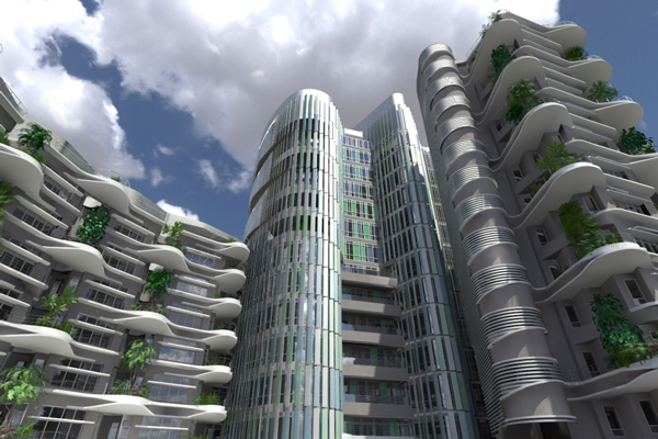 Greenmark Platinum,Singapore Hospital, natural ventilation, green hospital, natural cooling, vegetated tower,