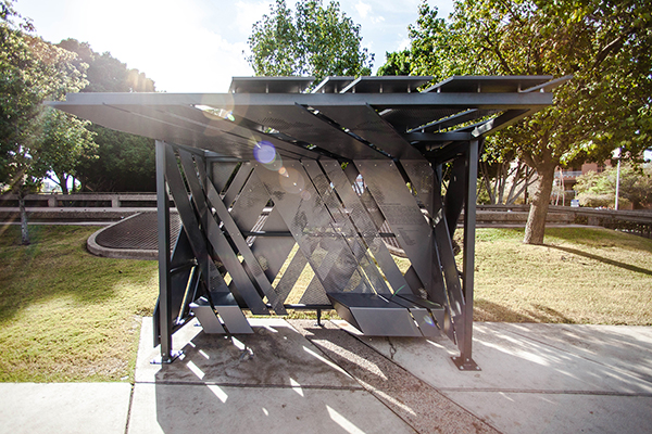 A Parametric Designed Bust Stop in Tempe, Arizona Serves as Memorial