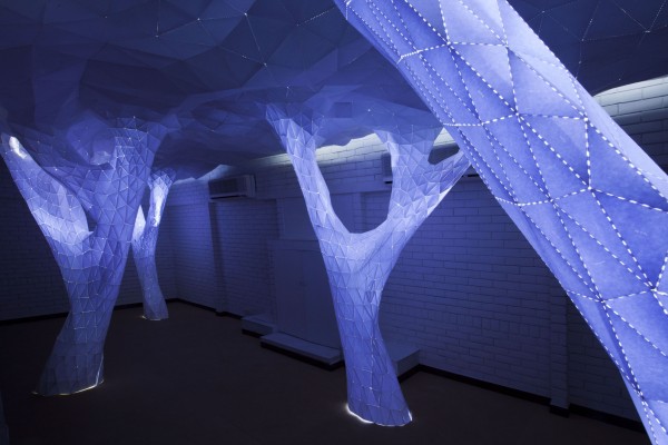 Forest-Like Installation Designed By A Series Of Algorithms That Generate Venation Patterns