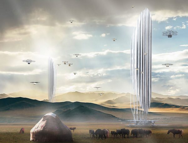 Wind Drone Towers For Nomads Of The 21st Century