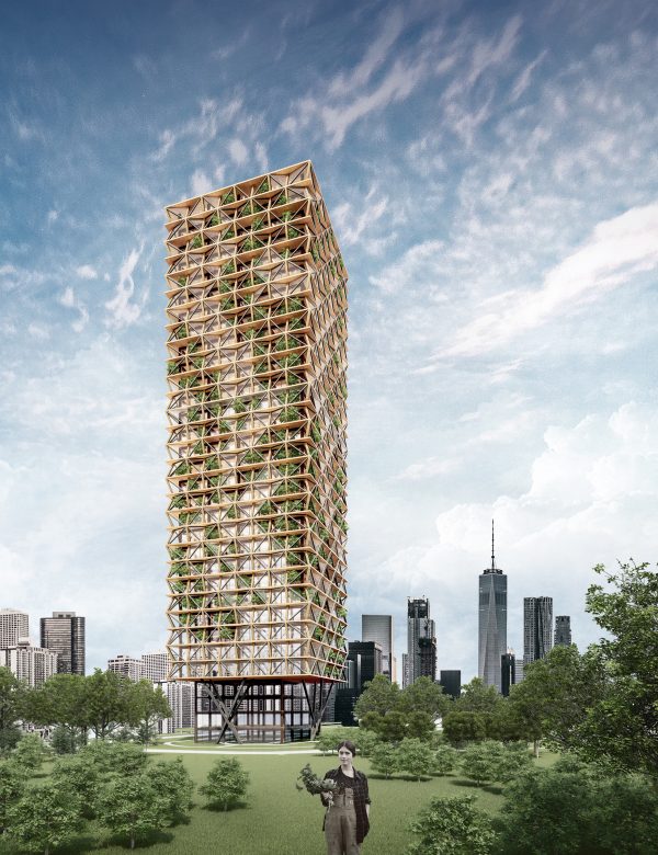 t[RE]e-Forming: Wood Skyscraper – Recycling Waste In Urban Centers