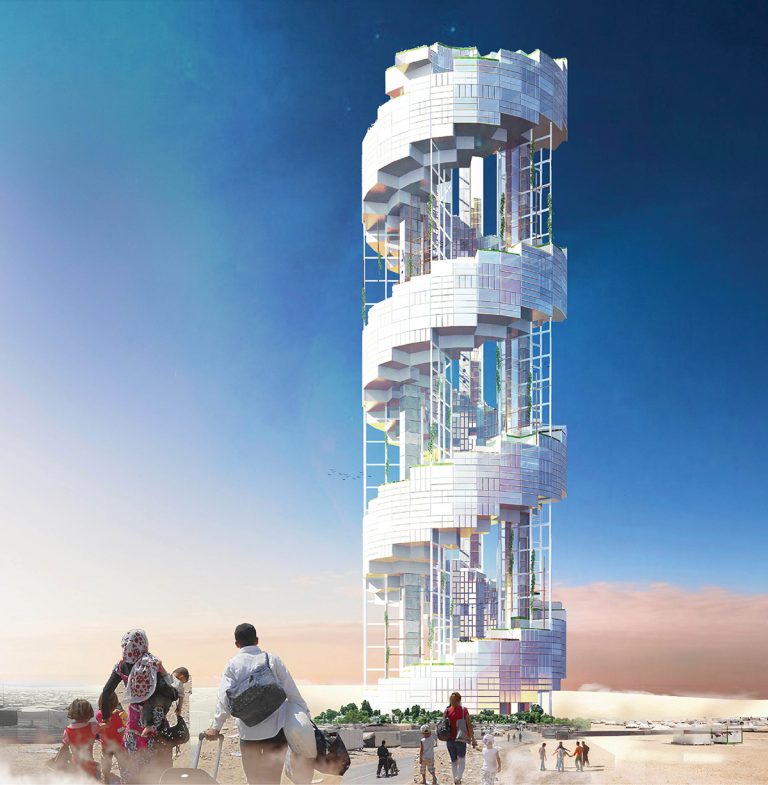 Helix Skyscraper For Refugees - eVolo | Architecture Magazine